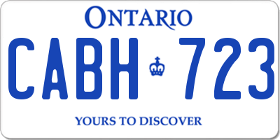 ON license plate CABH723