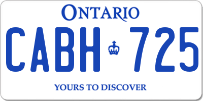 ON license plate CABH725