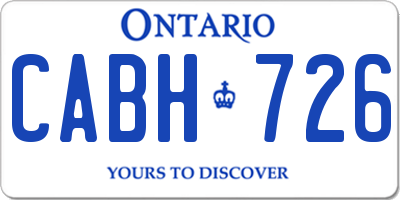 ON license plate CABH726