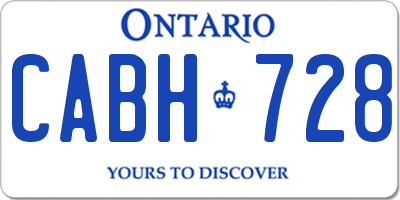 ON license plate CABH728