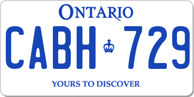 ON license plate CABH729