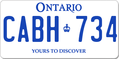 ON license plate CABH734