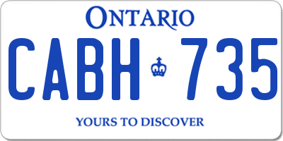 ON license plate CABH735