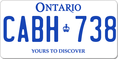 ON license plate CABH738