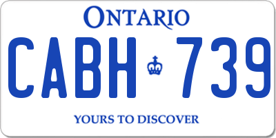 ON license plate CABH739