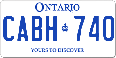 ON license plate CABH740