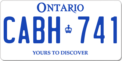 ON license plate CABH741