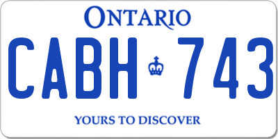 ON license plate CABH743