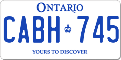 ON license plate CABH745