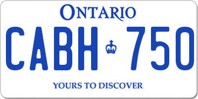 ON license plate CABH750