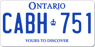 ON license plate CABH751