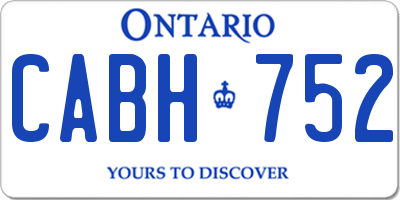 ON license plate CABH752