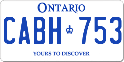 ON license plate CABH753