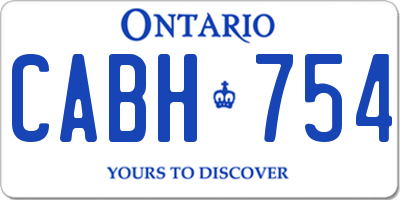 ON license plate CABH754