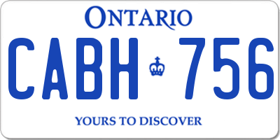 ON license plate CABH756