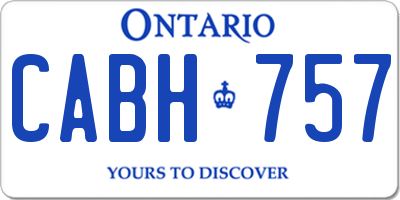 ON license plate CABH757