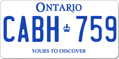 ON license plate CABH759