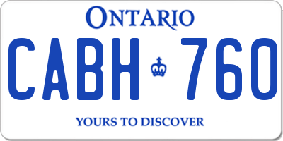 ON license plate CABH760