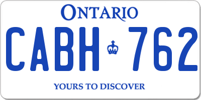 ON license plate CABH762