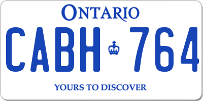 ON license plate CABH764