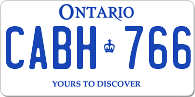 ON license plate CABH766