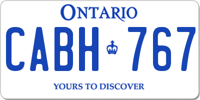 ON license plate CABH767