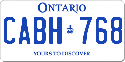 ON license plate CABH768