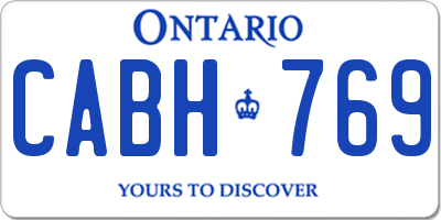 ON license plate CABH769