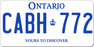 ON license plate CABH772