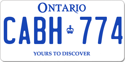 ON license plate CABH774