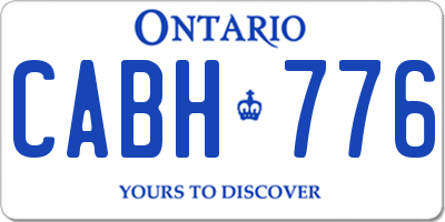 ON license plate CABH776