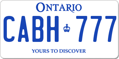 ON license plate CABH777