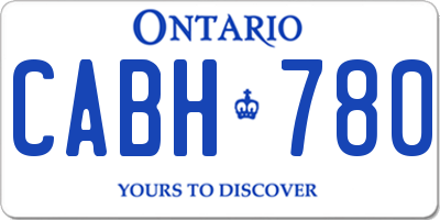 ON license plate CABH780