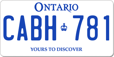 ON license plate CABH781