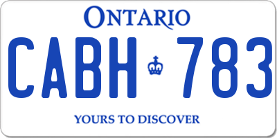 ON license plate CABH783