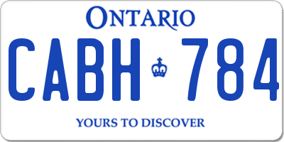 ON license plate CABH784