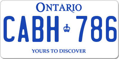 ON license plate CABH786