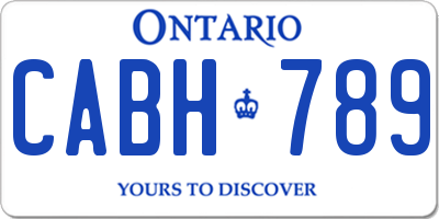 ON license plate CABH789