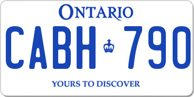 ON license plate CABH790