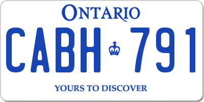 ON license plate CABH791