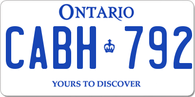 ON license plate CABH792