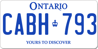 ON license plate CABH793