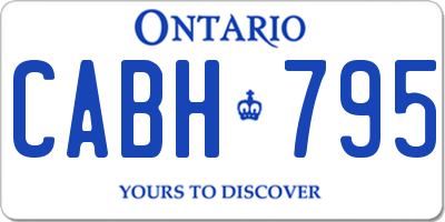 ON license plate CABH795