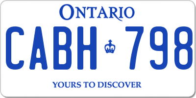 ON license plate CABH798