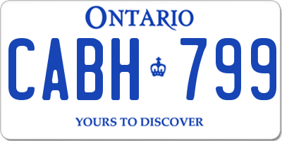 ON license plate CABH799