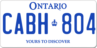 ON license plate CABH804