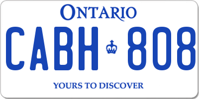 ON license plate CABH808