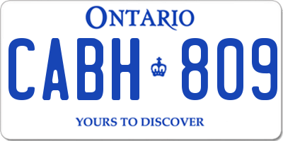 ON license plate CABH809