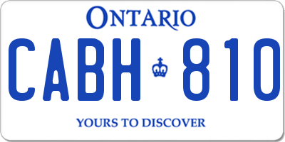 ON license plate CABH810