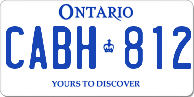 ON license plate CABH812